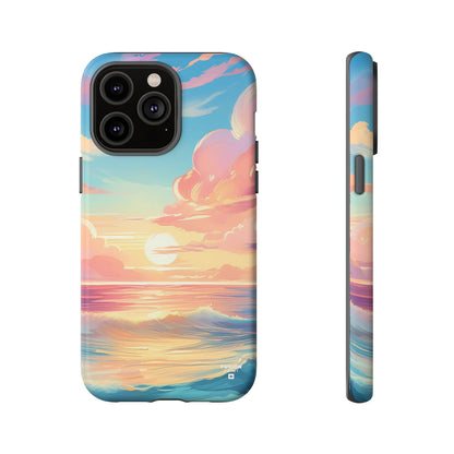 Pop Art Pastel Sky with Clouds Above the Ocean Phone Case