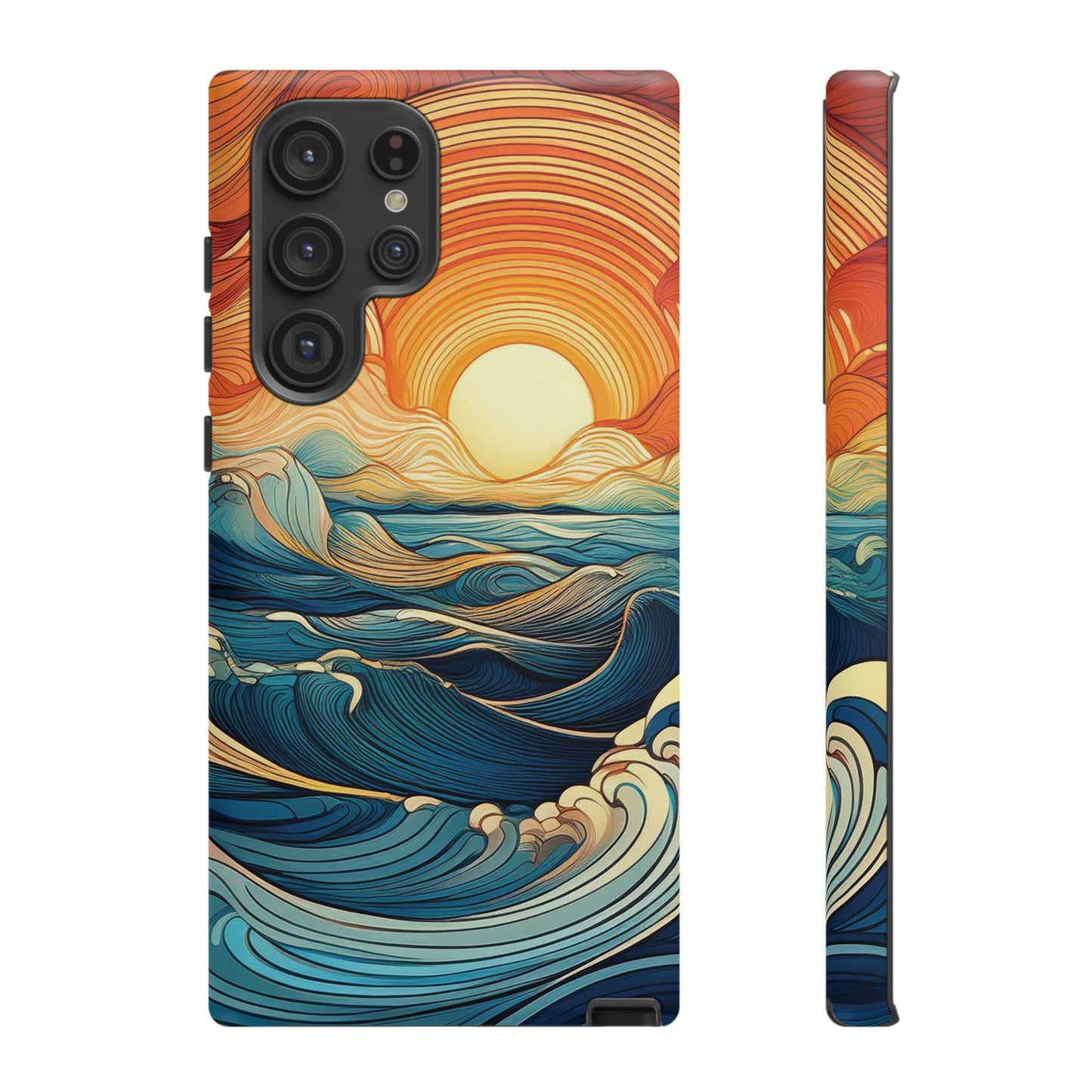 Pop Art Sunset Over the Ocean Phone Case