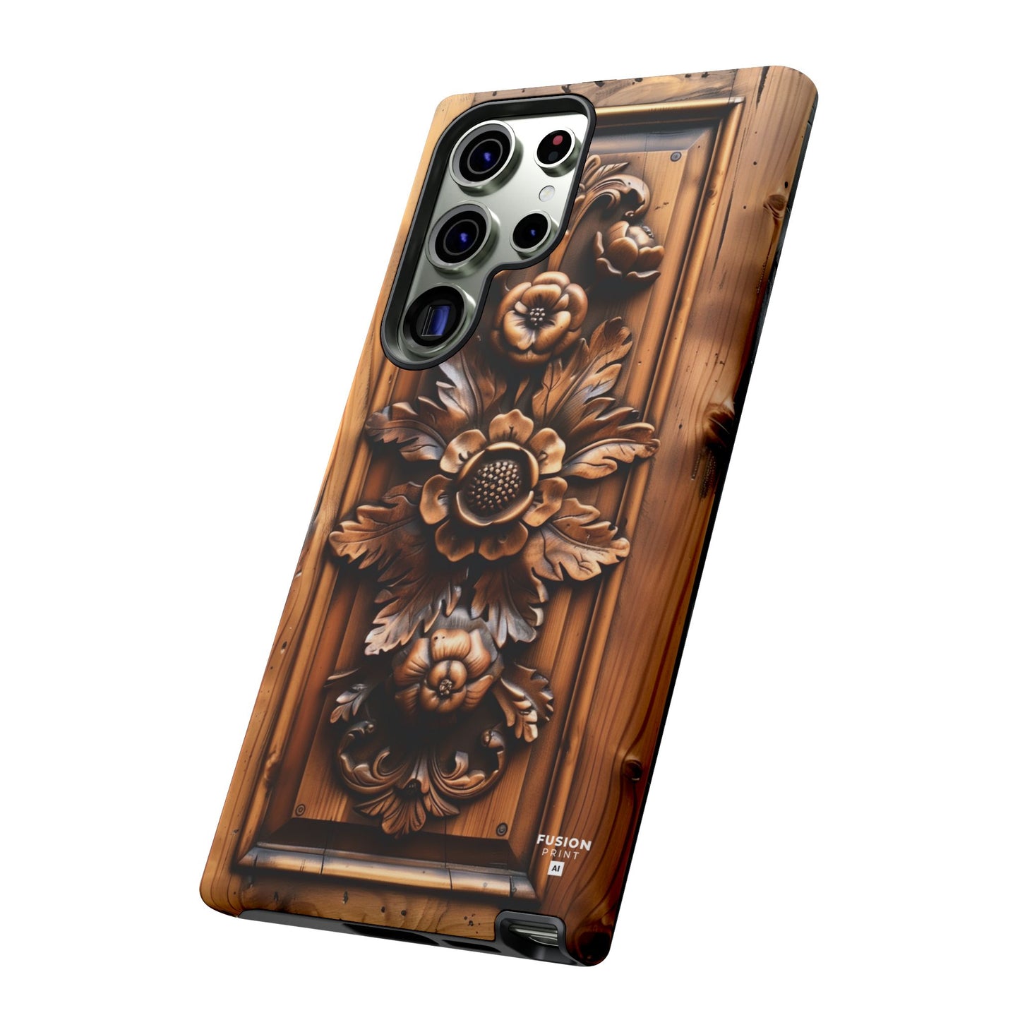 Floret Wood Carving Phone Case