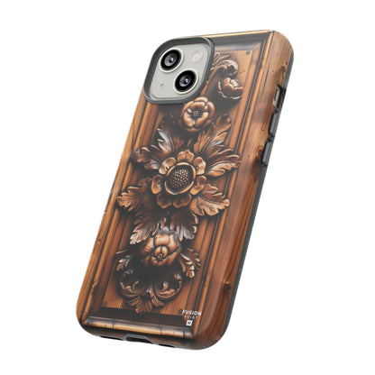 Floret Wood Carving Phone Case