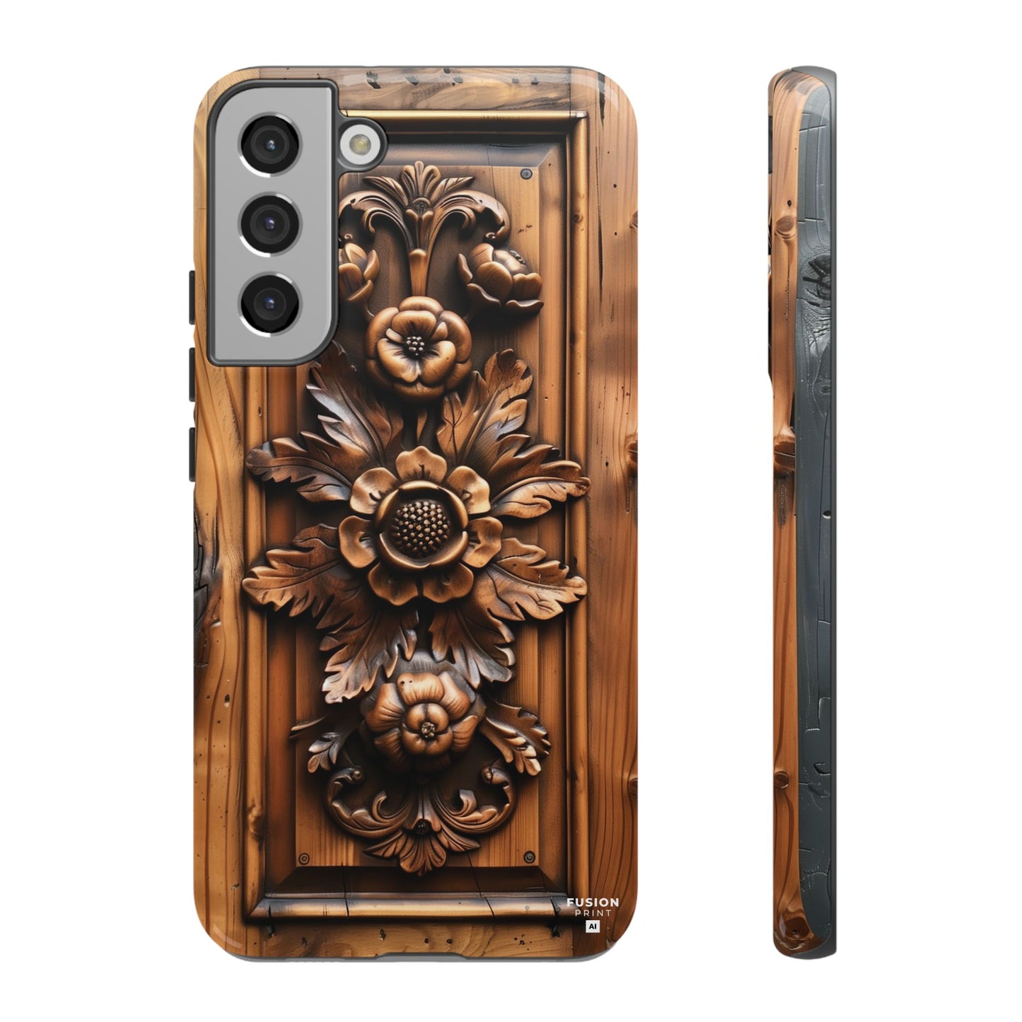 Floret Wood Carving Phone Case