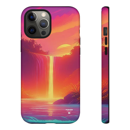 Synth-Wave Waterfall Sunrise Phone Case