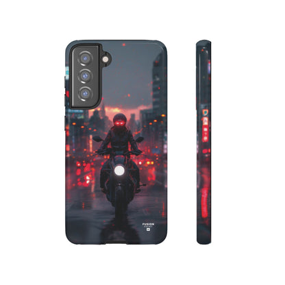 Futuristic Biker in the City Phone Case