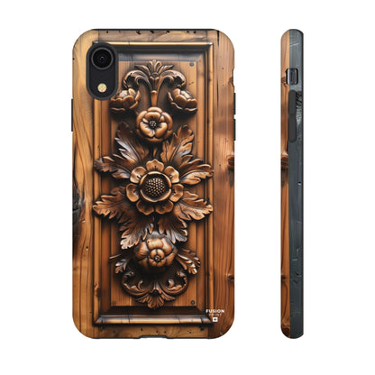 Floret Wood Carving Phone Case