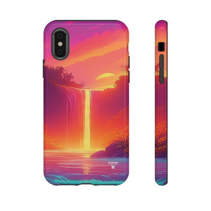 Synth-Wave Waterfall Sunrise Phone Case