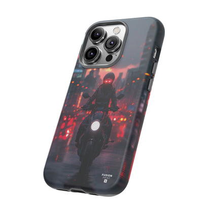 Futuristic Biker in the City Phone Case