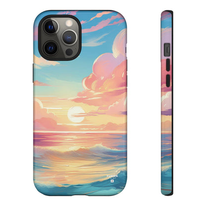 Pop Art Pastel Sky with Clouds Above the Ocean Phone Case