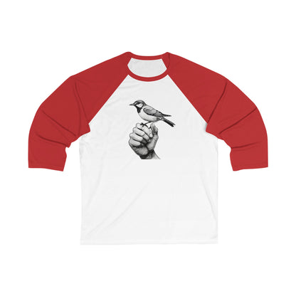 Bird on a Hand - Unisex 3\4 Sleeve Baseball Tee