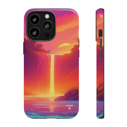 Synth-Wave Waterfall Sunrise Phone Case