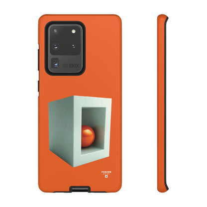 Orange Ball in a White Cube Phone Case