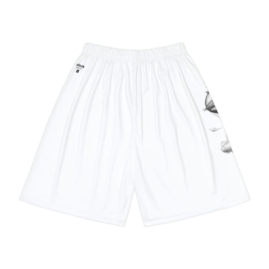 Steampunk Blimp - Men’s Sports Shorts (White)