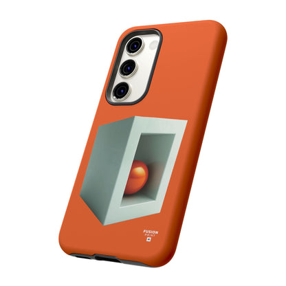 Orange Ball in a White Cube Phone Case