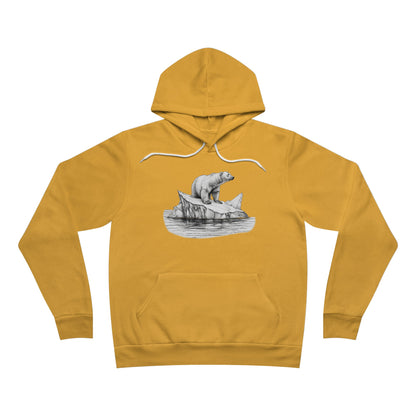 Polar Bear Floats on Iceberg - Unisex Sponge Fleece Pullover Hoodie