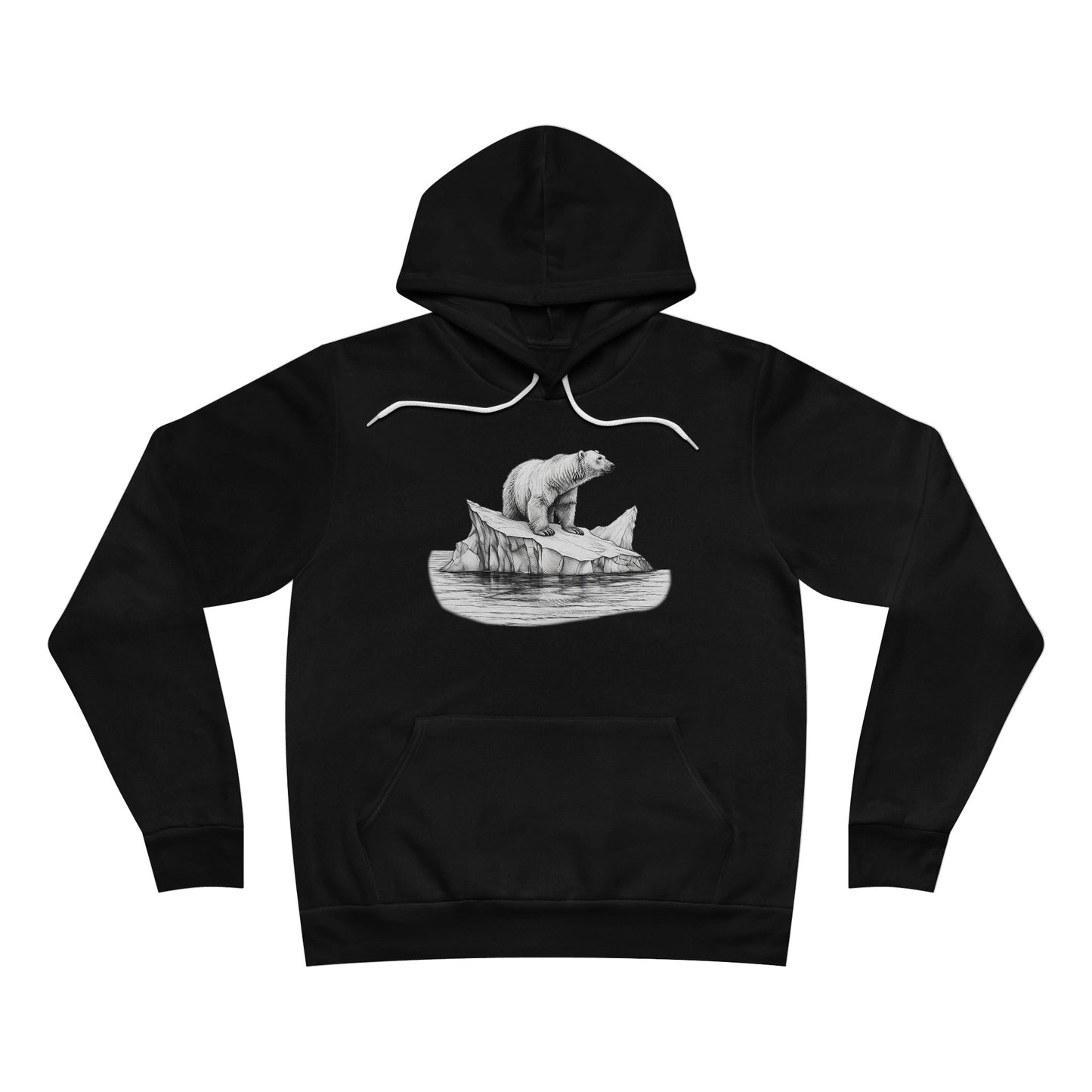 Polar Bear Floats on Iceberg - Unisex Sponge Fleece Pullover Hoodie