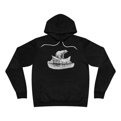 Polar Bear Floats on Iceberg - Unisex Sponge Fleece Pullover Hoodie