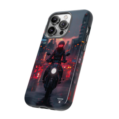 Futuristic Biker in the City Phone Case