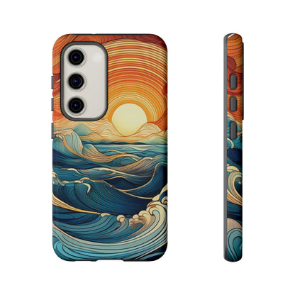 Pop Art Sunset Over the Ocean Phone Case