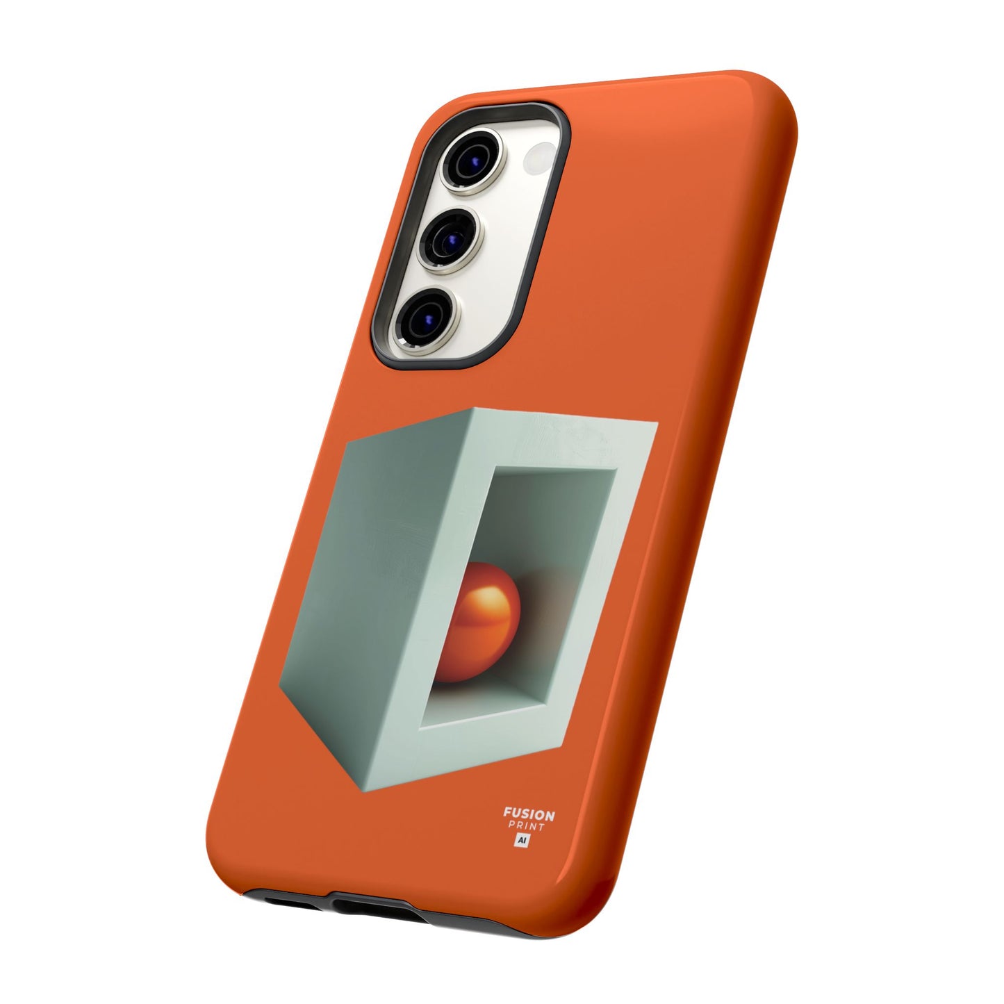 Orange Ball in a White Cube Phone Case