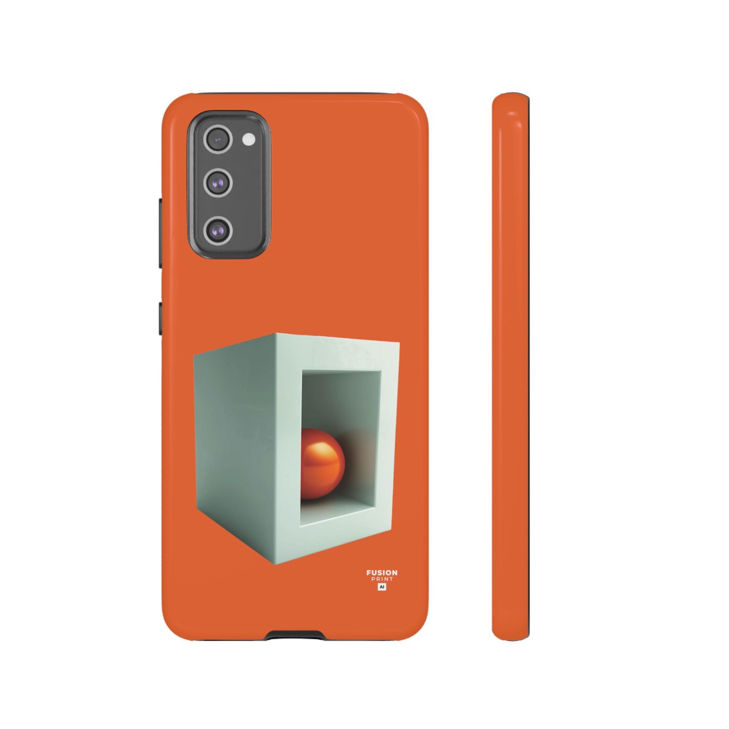 Orange Ball in a White Cube Phone Case