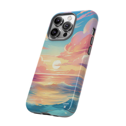 Pop Art Pastel Sky with Clouds Above the Ocean Phone Case