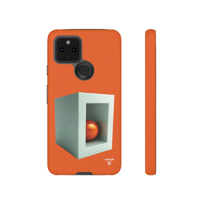 Orange Ball in a White Cube Phone Case