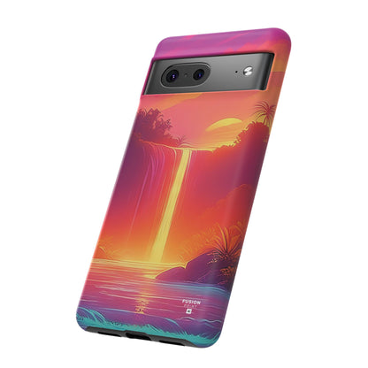 Synth-Wave Waterfall Sunrise Phone Case