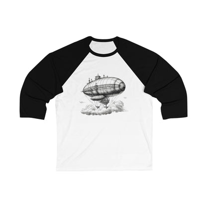 Steampunk Blimp - Unisex 3\4 Sleeve Baseball Tee