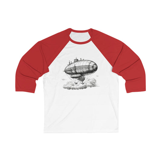 Steampunk Blimp - Unisex 3\4 Sleeve Baseball Tee