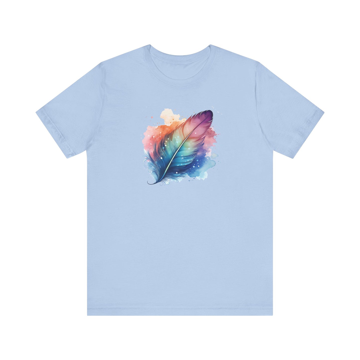 Watercolor Feather T-shirt | Short Sleeve Tee (Unisex)