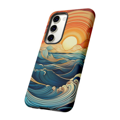 Pop Art Sunset Over the Ocean Phone Case