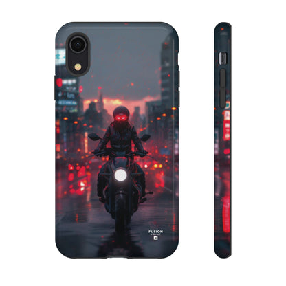 Futuristic Biker in the City Phone Case