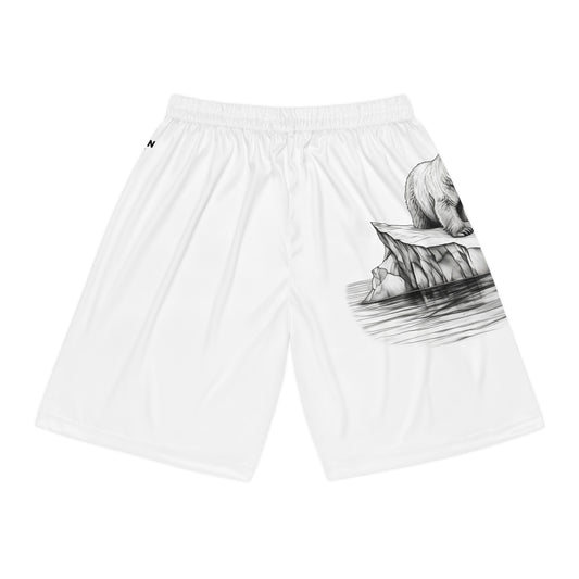 Polar Bear Floats on Iceberg - Basketball Shorts (Unisex)