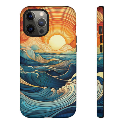 Pop Art Sunset Over the Ocean Phone Case