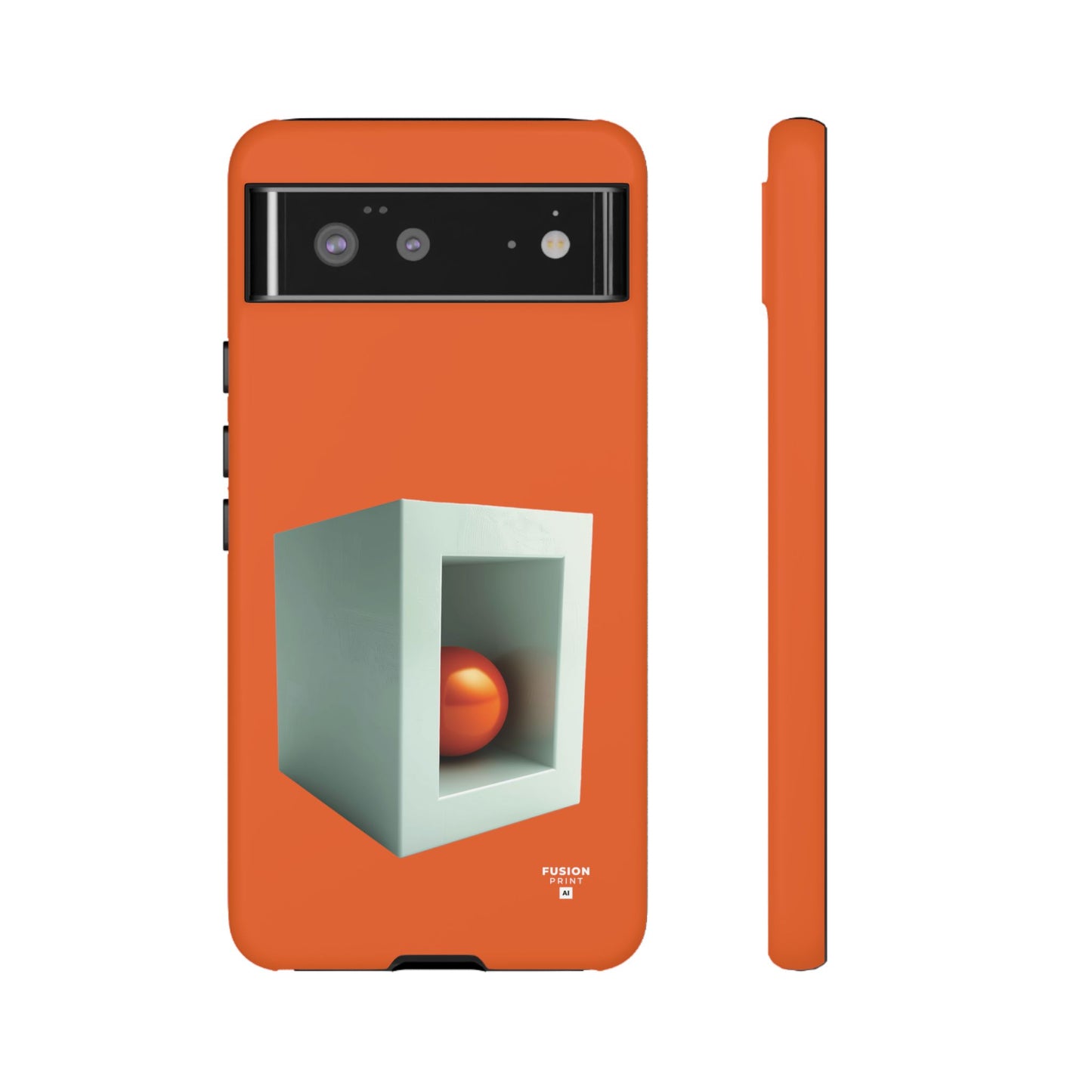 Orange Ball in a White Cube Phone Case