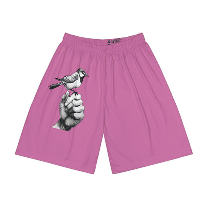 Bird on a Finger - Men’s Sports Shorts (Pink)