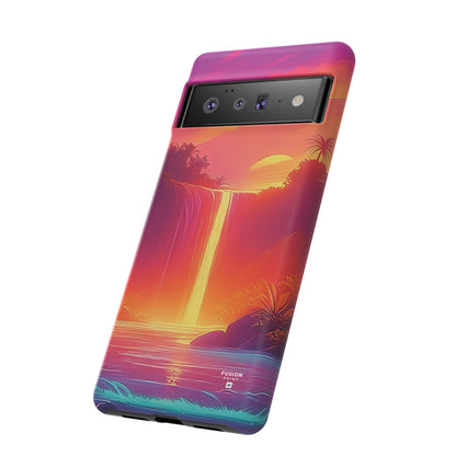 Synth-Wave Waterfall Sunrise Phone Case