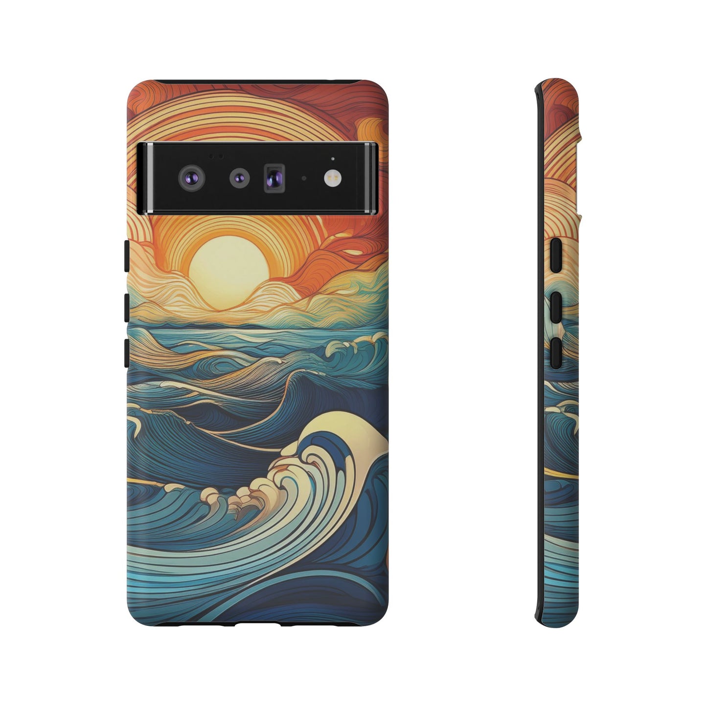 Pop Art Sunset Over the Ocean Phone Case