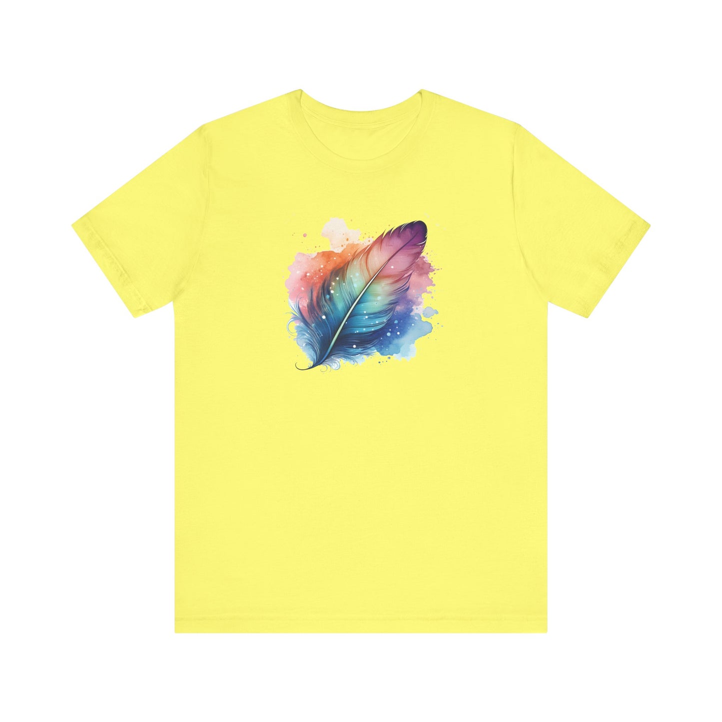 Watercolor Feather T-shirt | Short Sleeve Tee (Unisex)