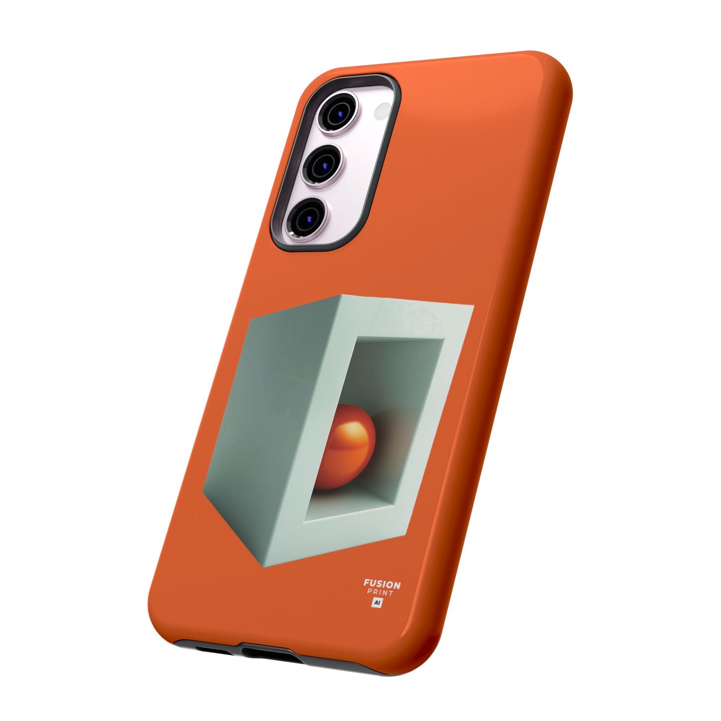 Orange Ball in a White Cube Phone Case