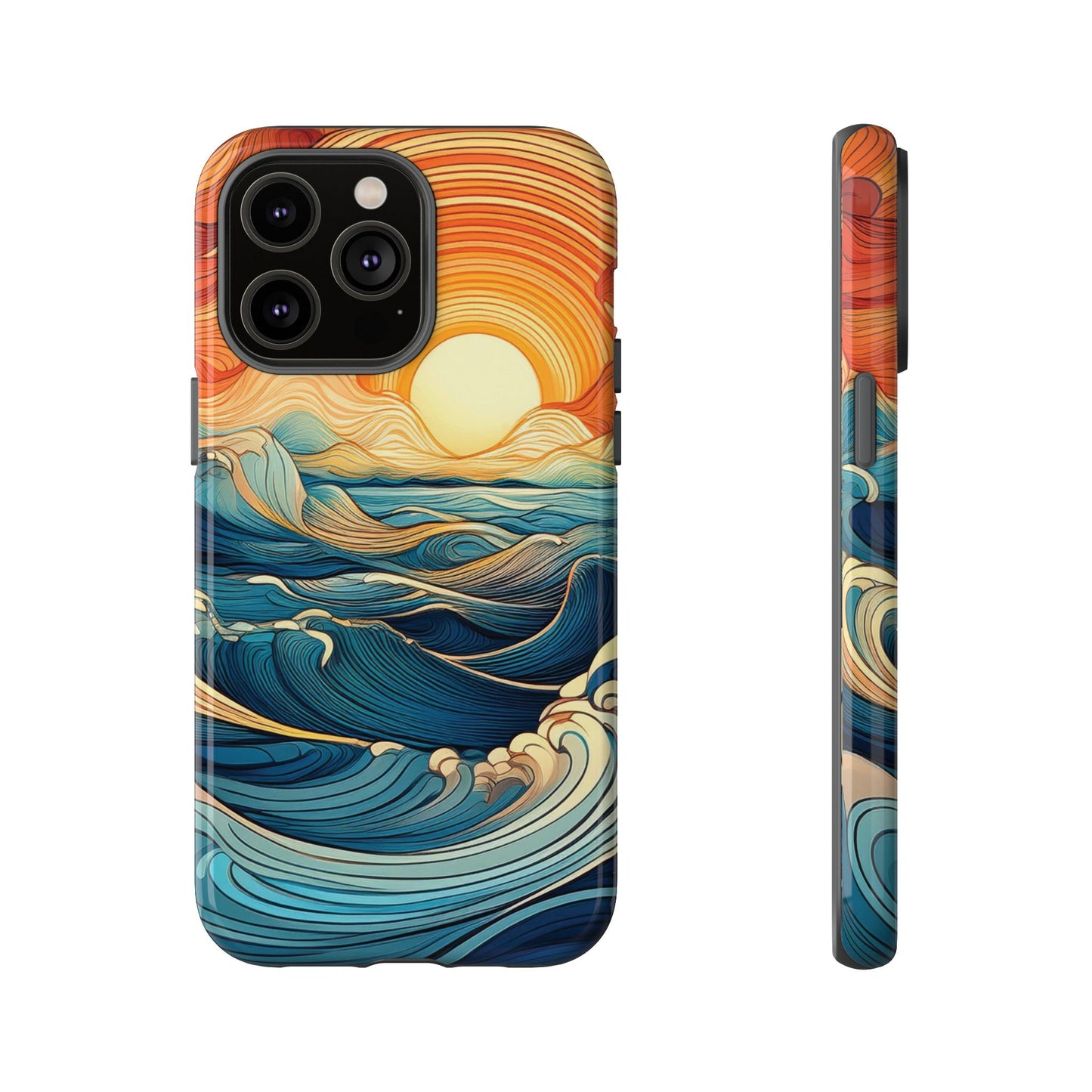 Pop Art Sunset Over the Ocean Phone Case