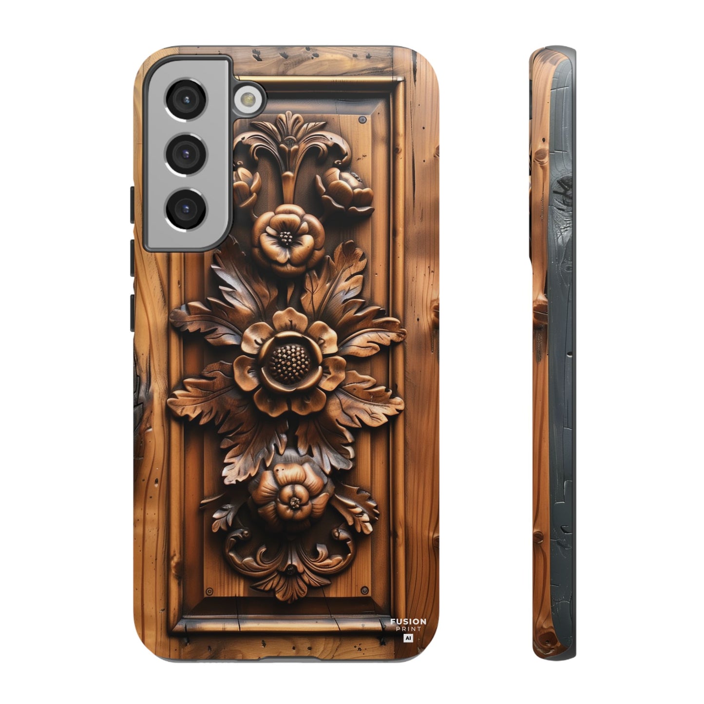 Floret Wood Carving Phone Case