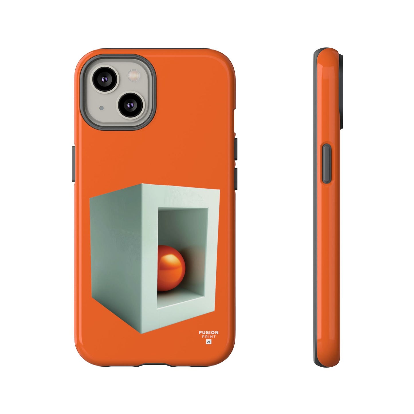 Orange Ball in a White Cube Phone Case