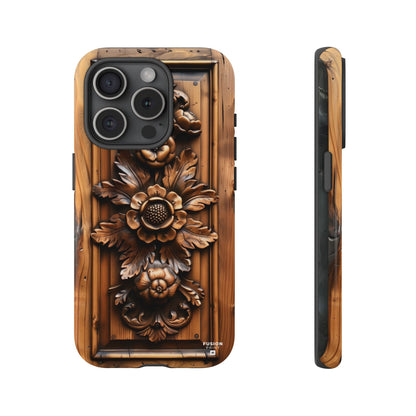 Floret Wood Carving Phone Case