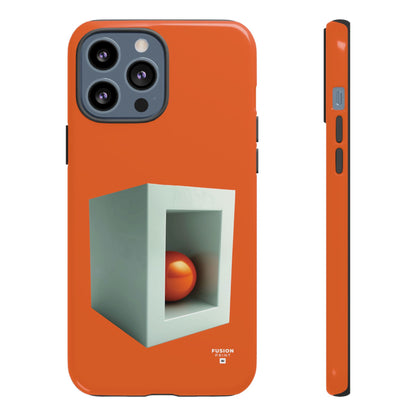 Orange Ball in a White Cube Phone Case