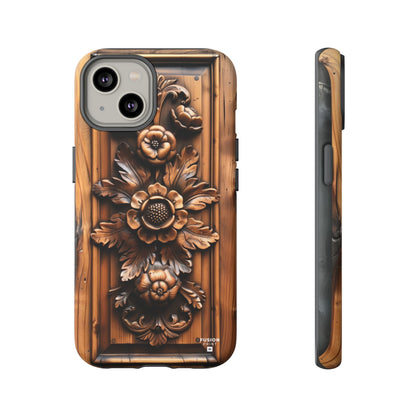 Floret Wood Carving Phone Case