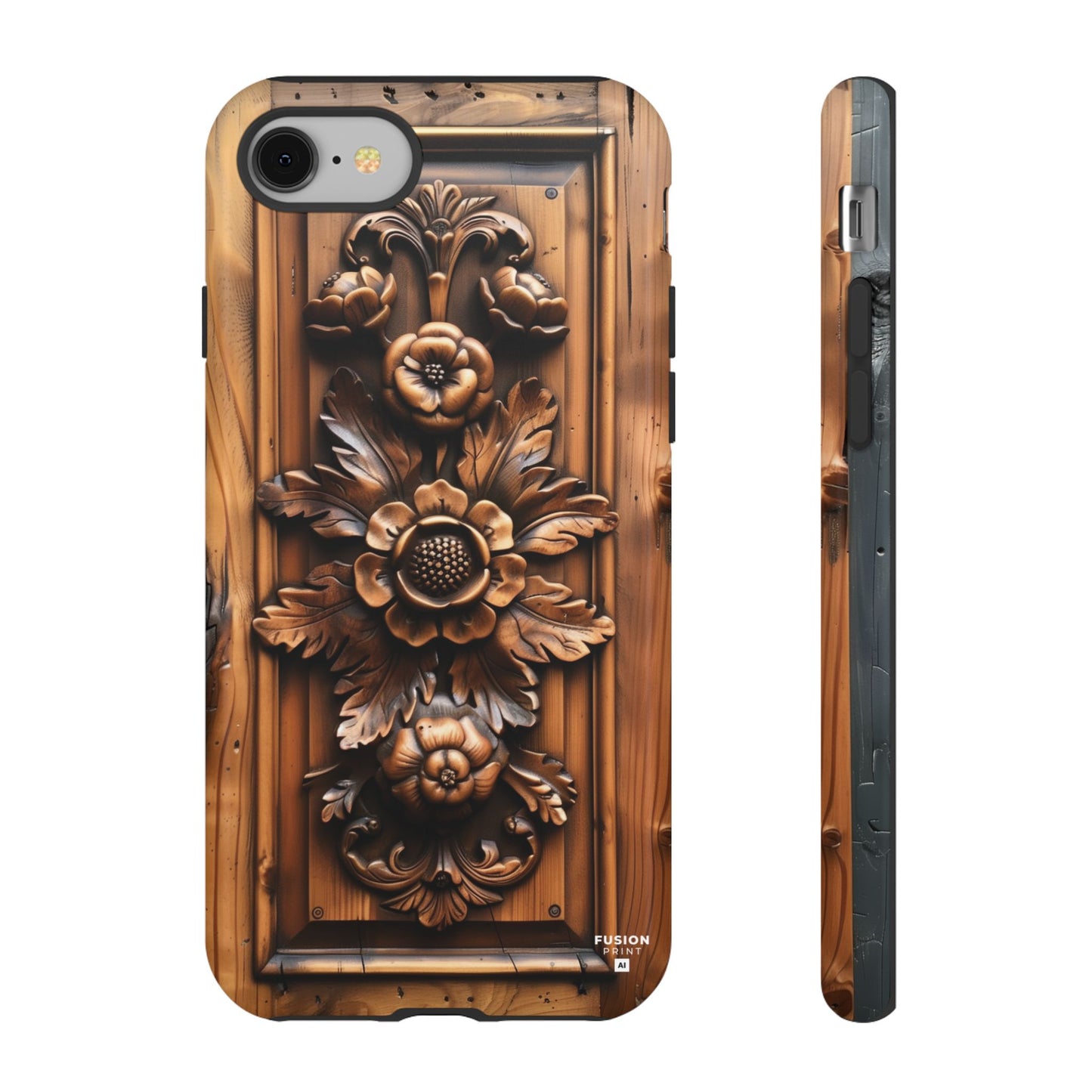 Floret Wood Carving Phone Case