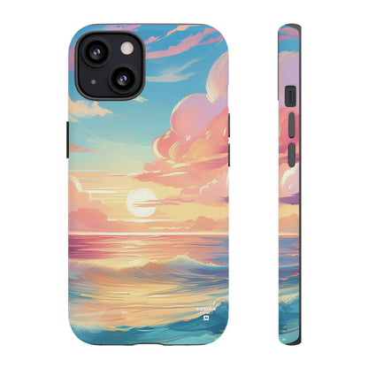 Pop Art Pastel Sky with Clouds Above the Ocean Phone Case