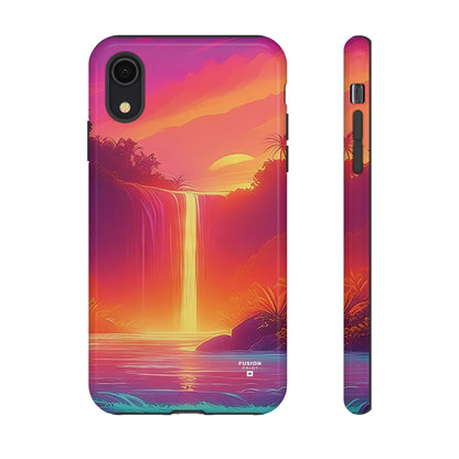 Synth-Wave Waterfall Sunrise Phone Case