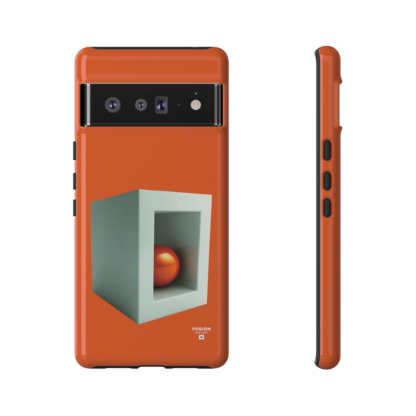 Orange Ball in a White Cube Phone Case