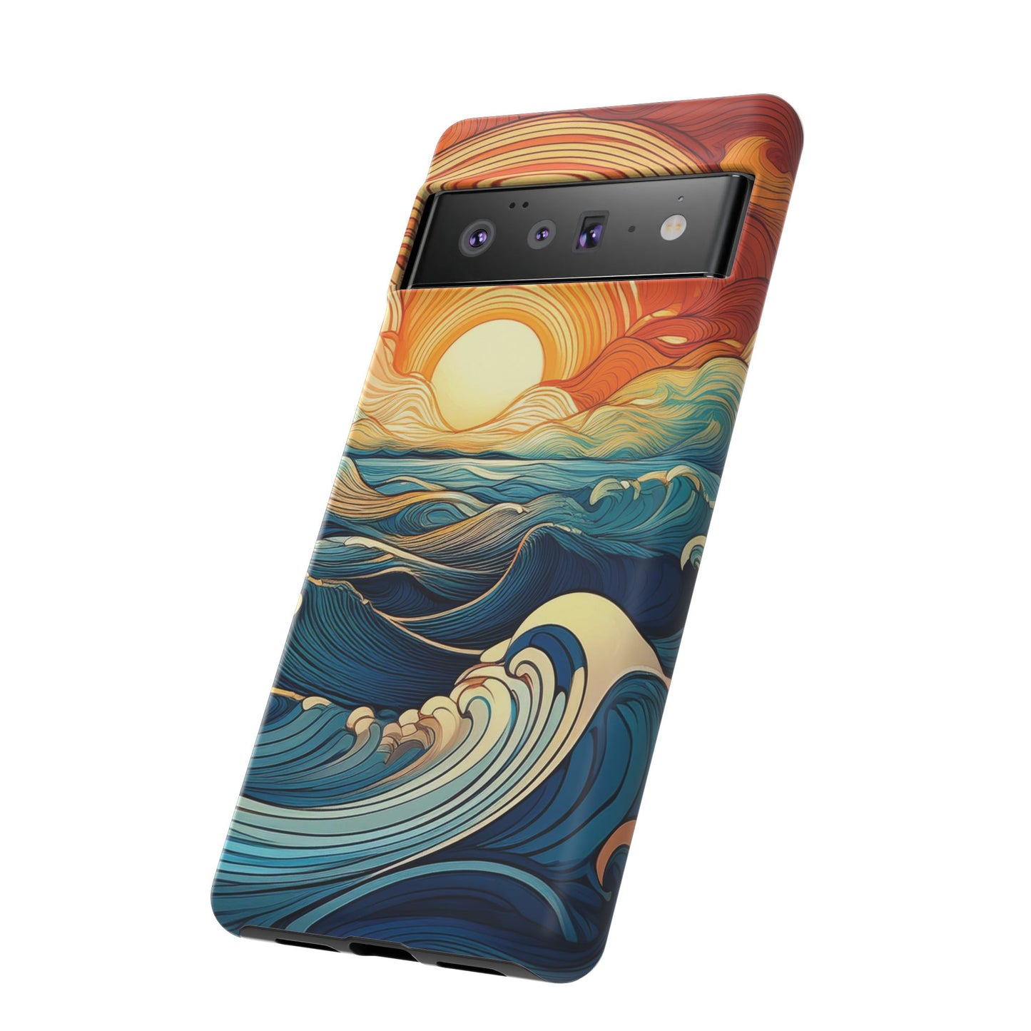 Pop Art Sunset Over the Ocean Phone Case